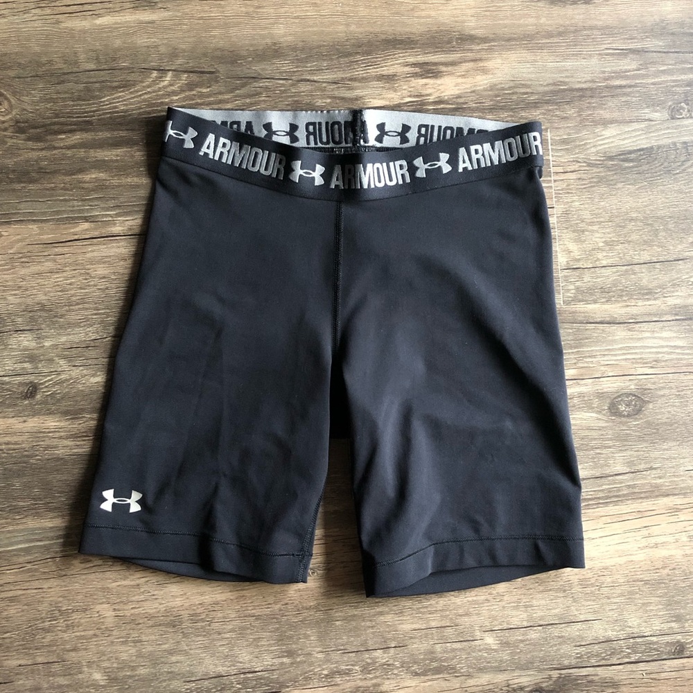 Women’s Long Black Under Armour Compression Shorts
